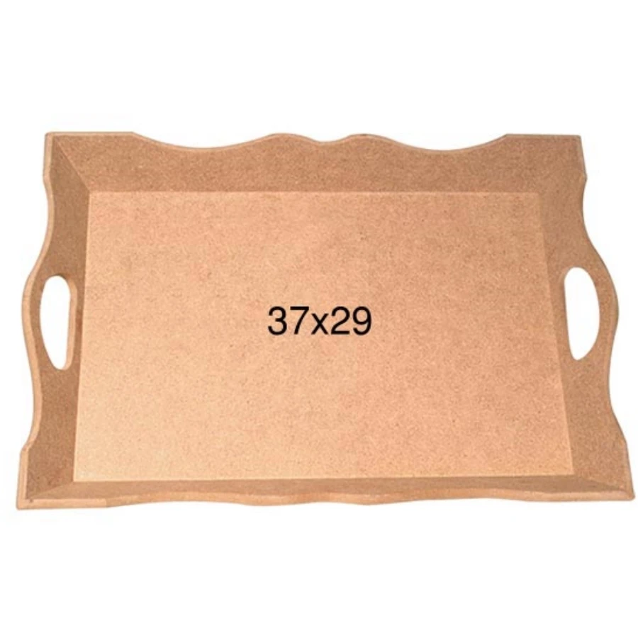 T706 3 No Little V Tray, Unpainted Raw Wood Mdf Tray