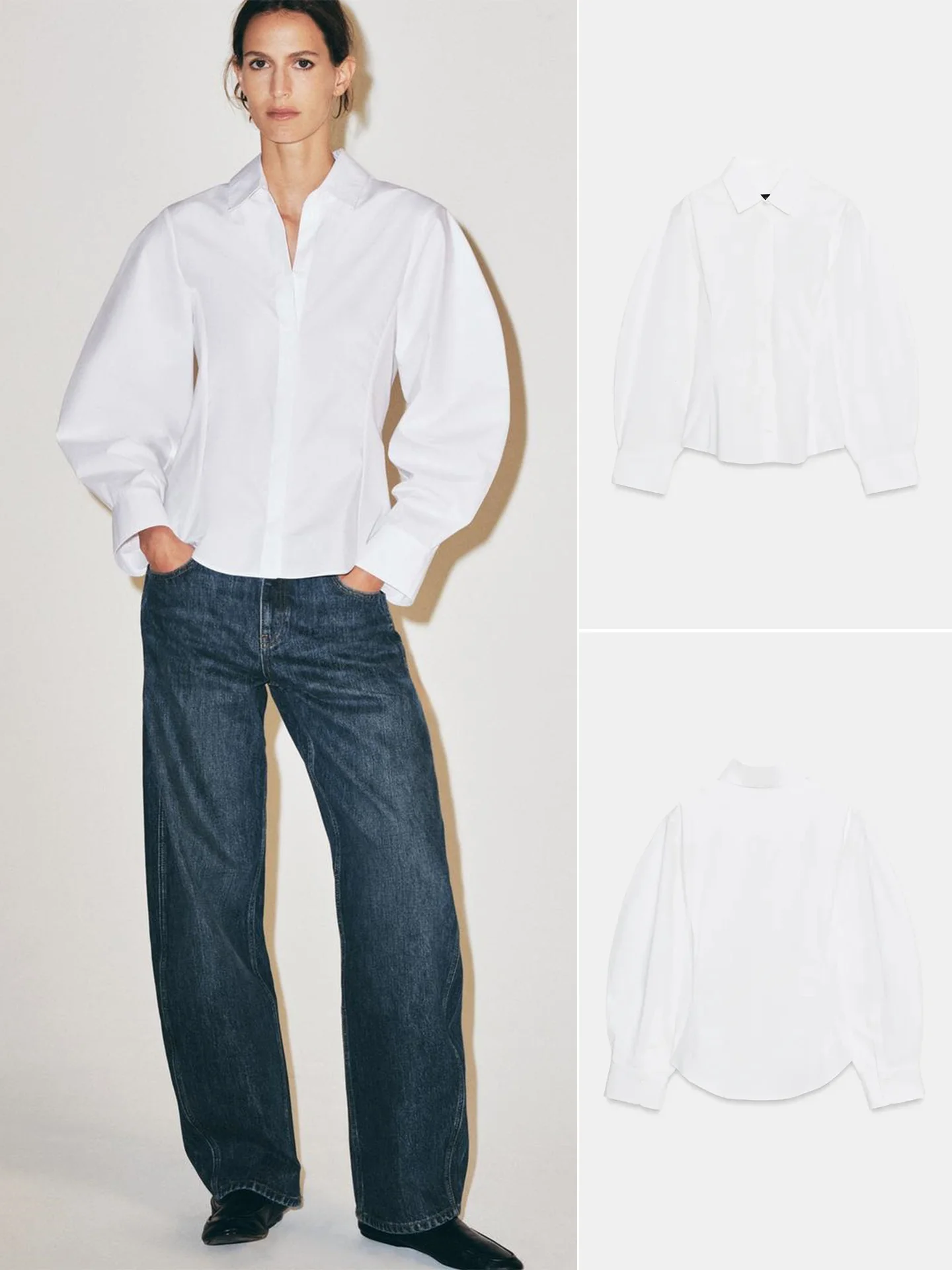 Minimalist Style Long Sleeve Shirt round Hemline Single Button Women's Top New Arrival Autumn Season Skin-friendly Breathable