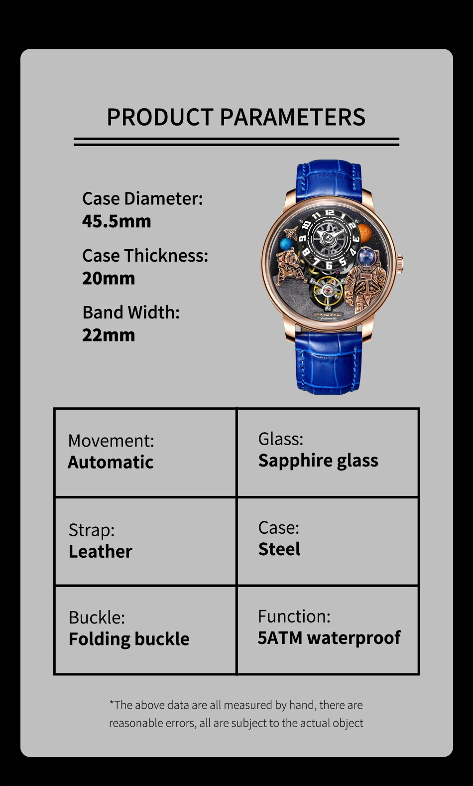 PINDU Uhr Männer Neue Space Serie Einzigartiges Design Dreidimensionale Zifferblatt Arabische Ziffern Leuchtende Saphir Mechanische Uhr W2101B – Detail 6