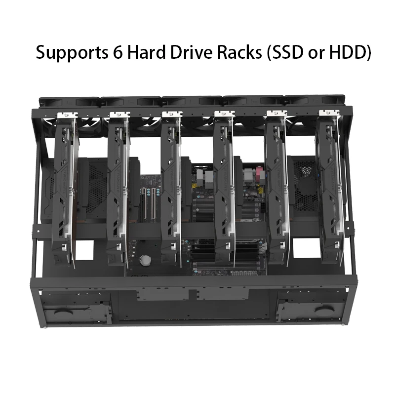 6GPU 8GPU Durable Open Mining Rig Frame Case Computer Rack Graphic Card Holder for Crypto Coin Currency Bitcoin Mining Parts