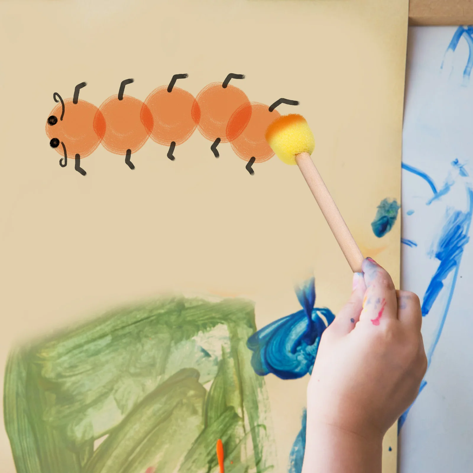 

20Pcs Graffiti Tools Sponge Paint Brushes Dye Brush Foam Sponge Painting Set for DIY Projects Round Paint Sponges