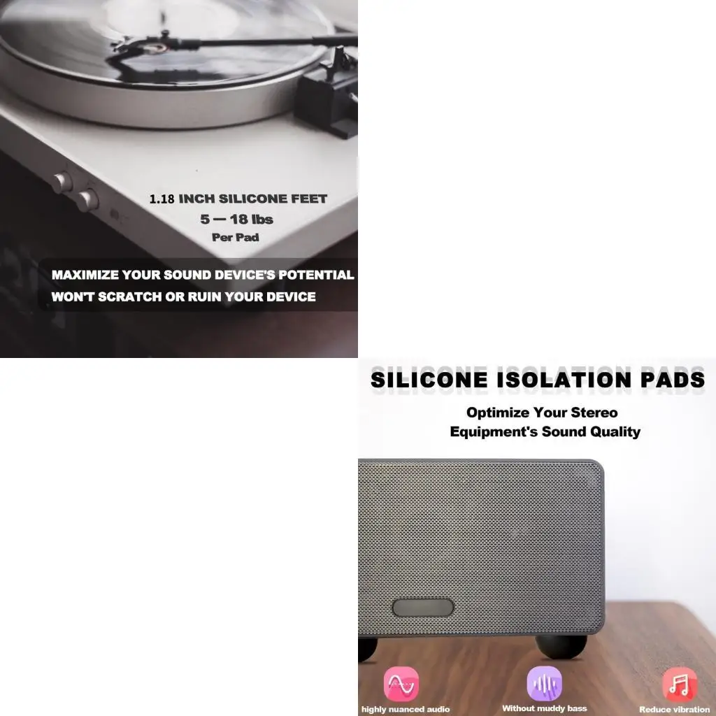  Easy Installation Silicone Damping Feet Pad For Hifi Rack Systems 5-18lbs Pad