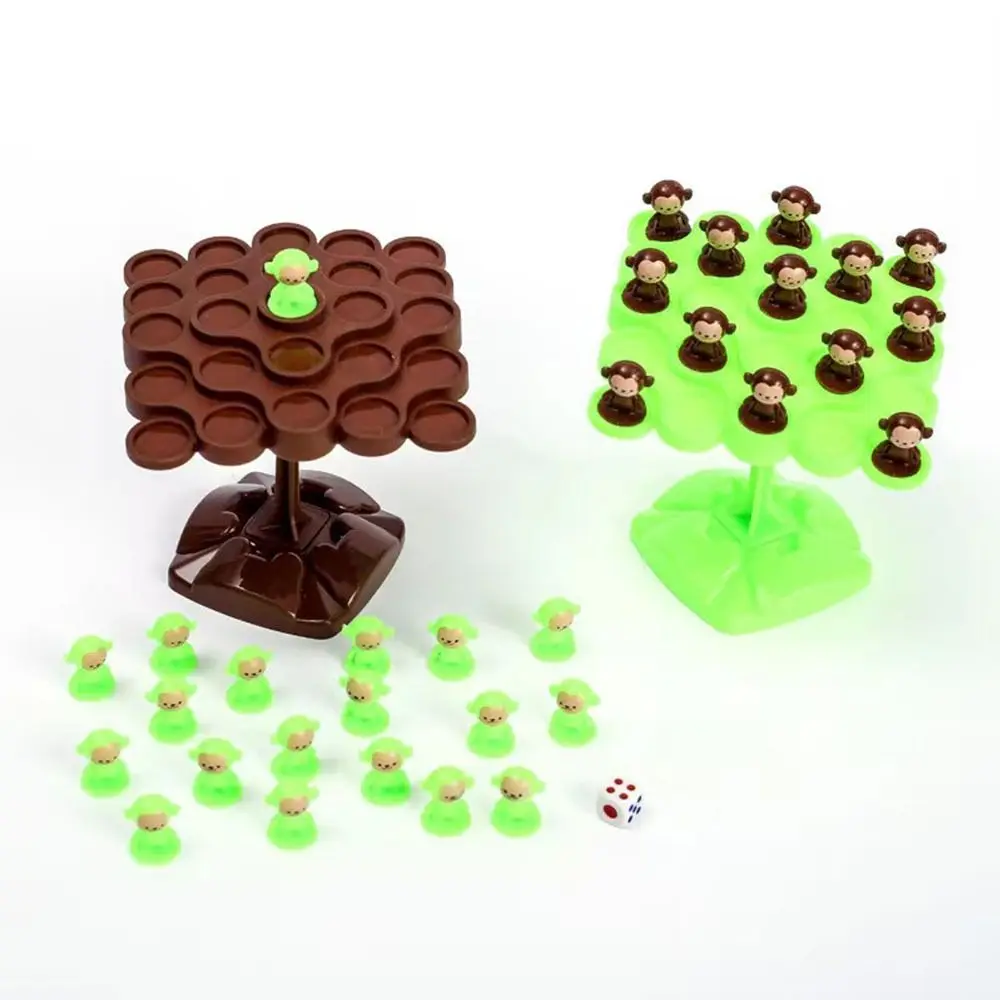 Mini scimmia impilabile Equilibrio Albero Bilanciamento Plastica Montessori Giocattolo matematico Giocattoli da tavolo Interazione a colori casuali Gioco da tavolo