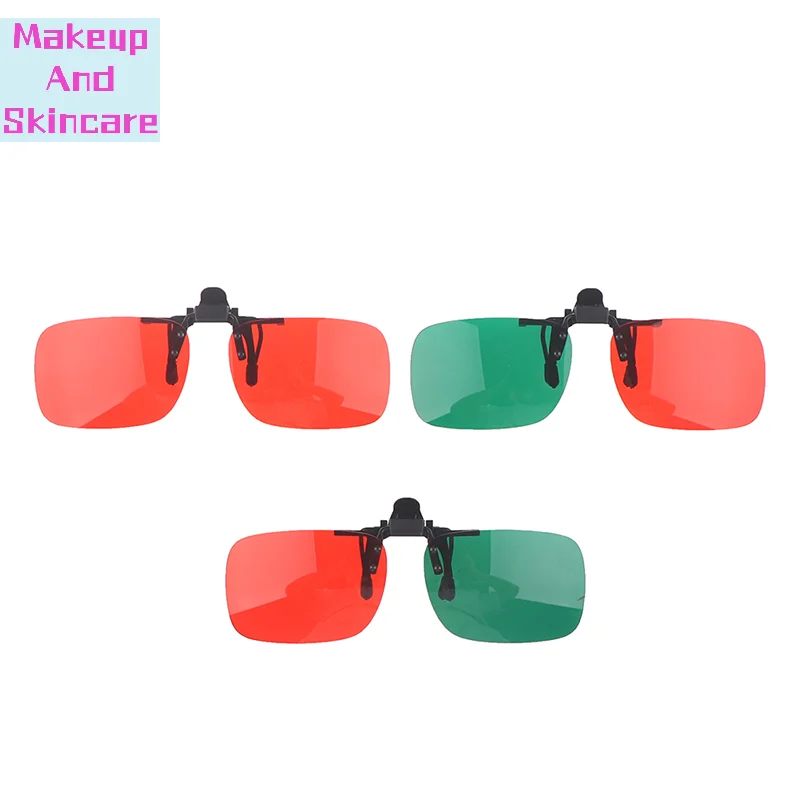 「1PC Kids Foldable Clip Amblyopia Corrective Glasses Red Green Color Squint Blind」