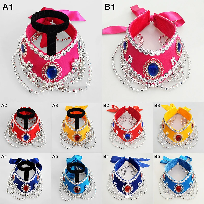 Chiński mongolski kostium taneczny nakrycie głowy kobiety mężczyźni występ taneczny na scenie nakrycia głowy kapelusz etniczna miska taniec akcesoria do włosów dla dzieci