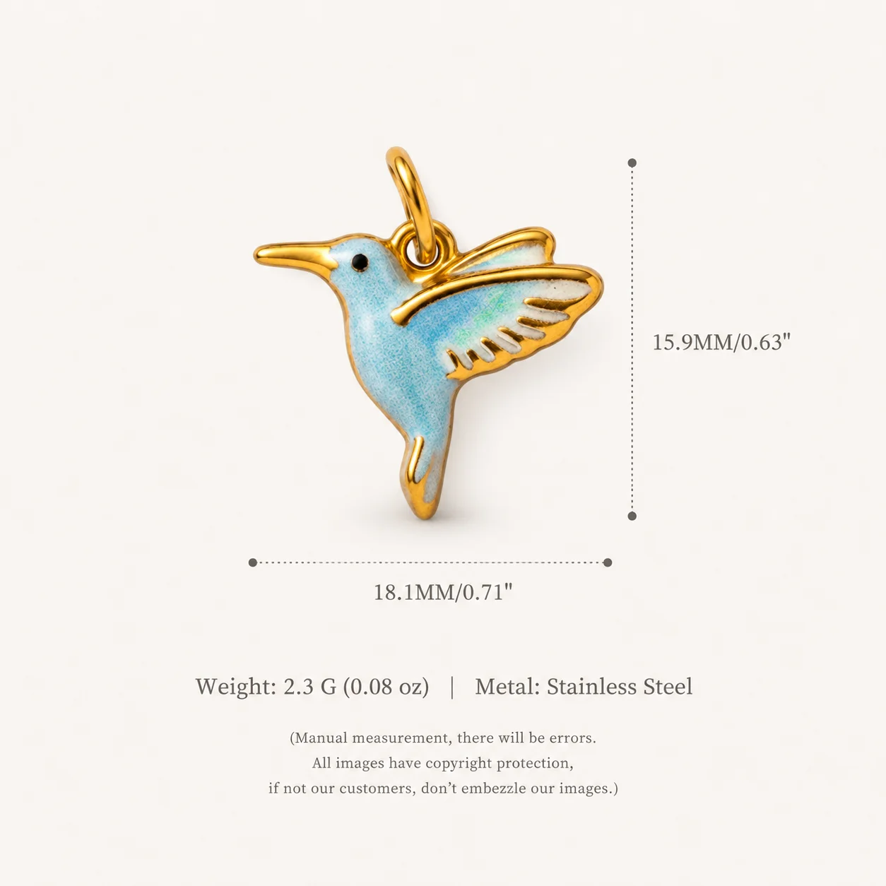 316 Edelstahl Wasserdicht Farberhaltend Retro Niedlicher Kranich Vogel Kürbis DIY Anhänger Charms für Schmuck – Detail 5