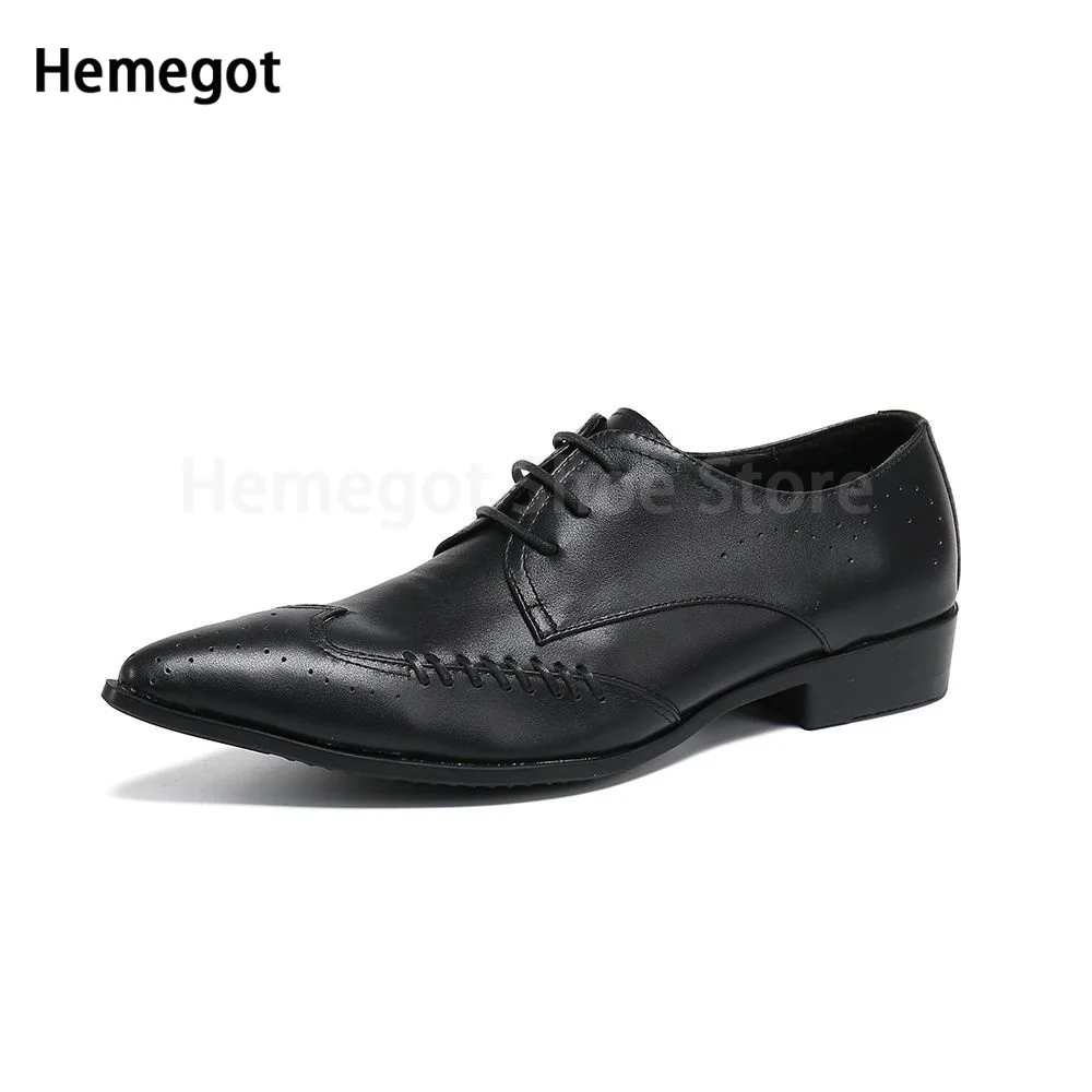 black leather Men's Shoes Formal Leather Shoes Pointed Breathable Shoes Handmade Men's Shoes Apricot Black White Men Shoes