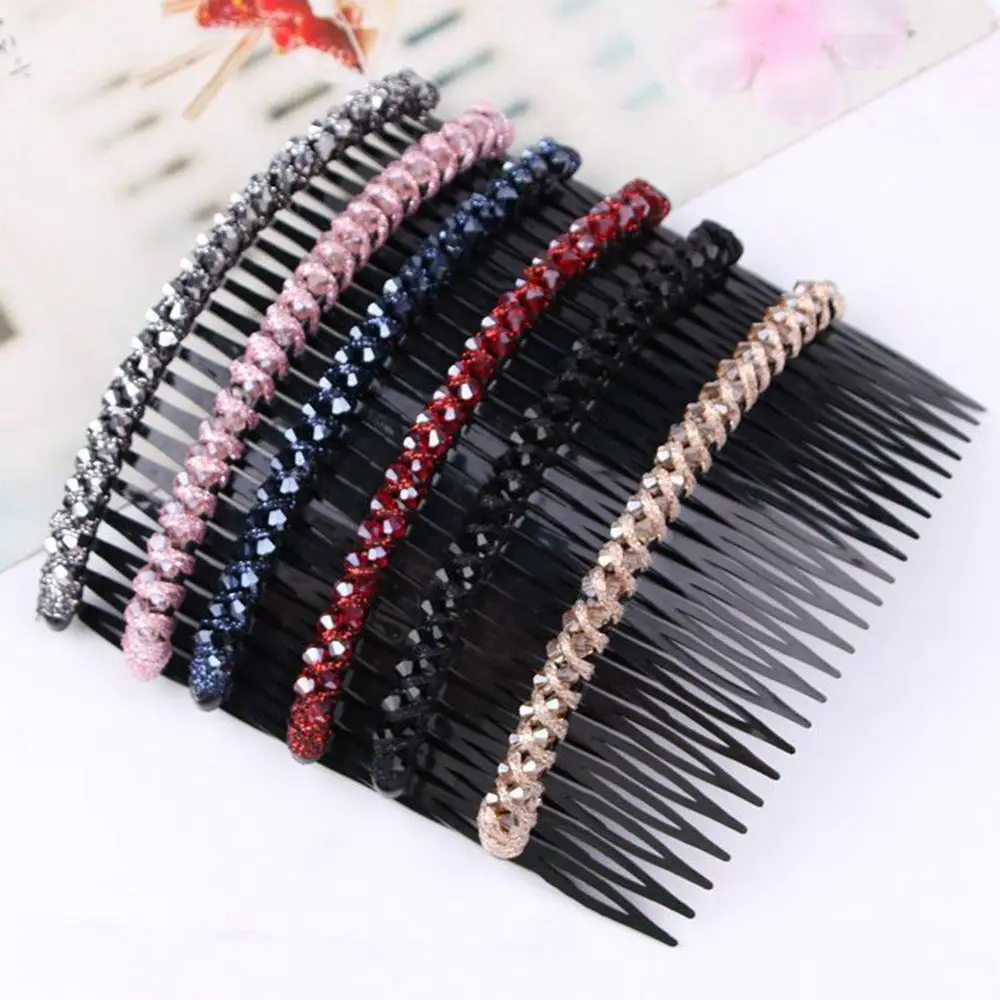 

Elegant Headwear Headband Rhinestones For Girls Hairpins Crystal Hair Clips Korean Barrettes Women Hair Comb Girl Bangs Clip