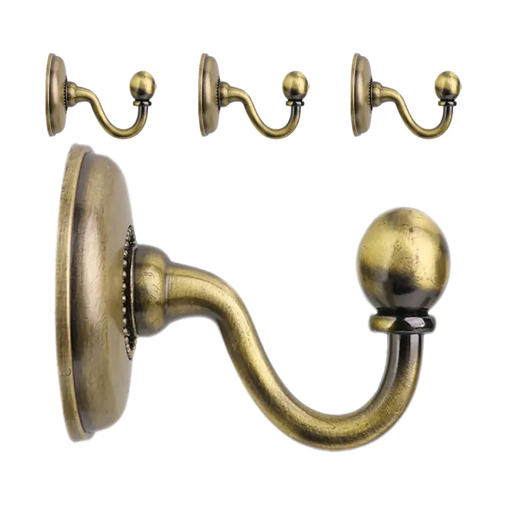 4 Pcs 커튼 후크 벽걸이 형 도어 후크 홀더 Pleated Iron Metal Vintage Shower