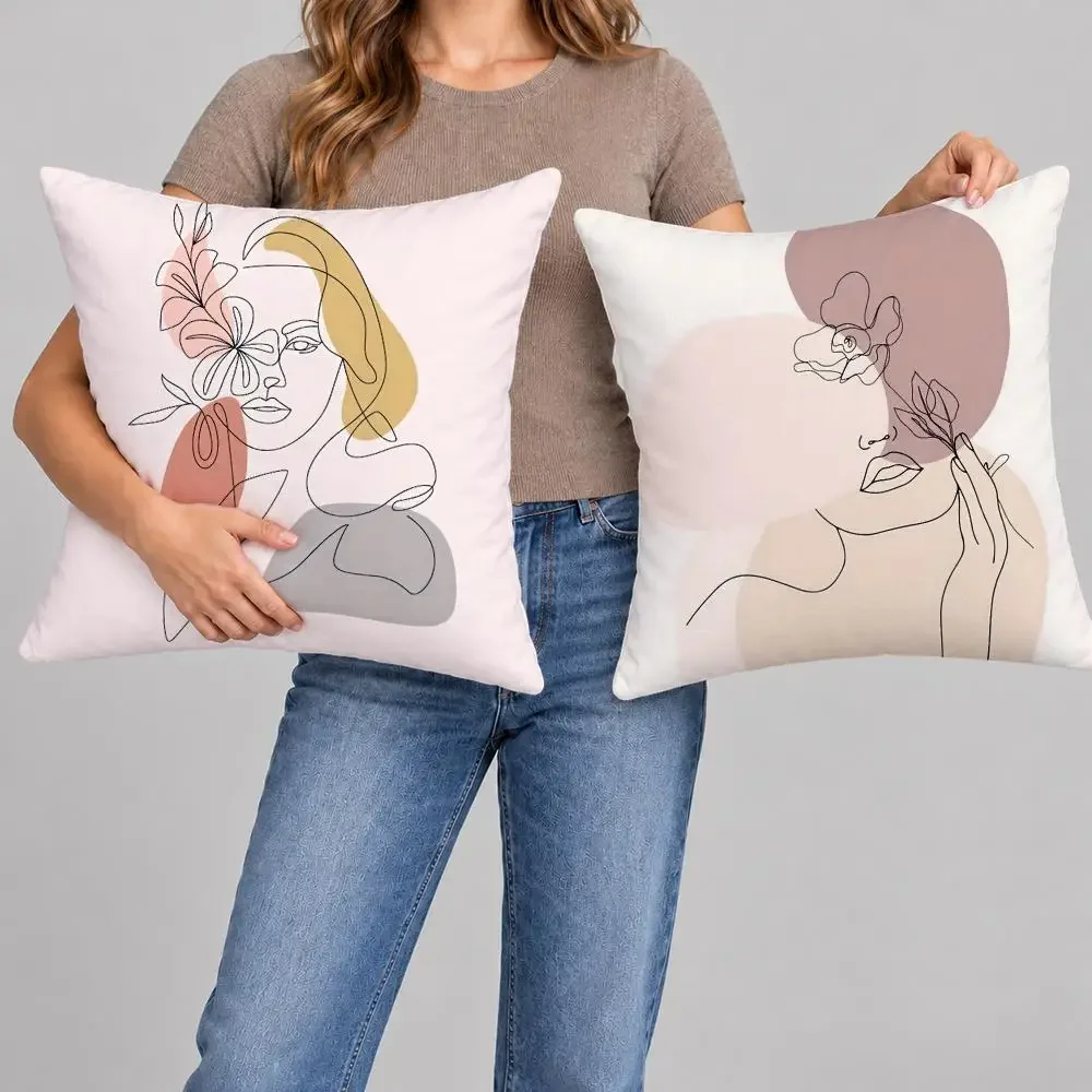 Abstract F-Face Collection Print Cushion Cover Throw Pillow Covers Decorative Cushion Covers for Living Room Halloween Decor