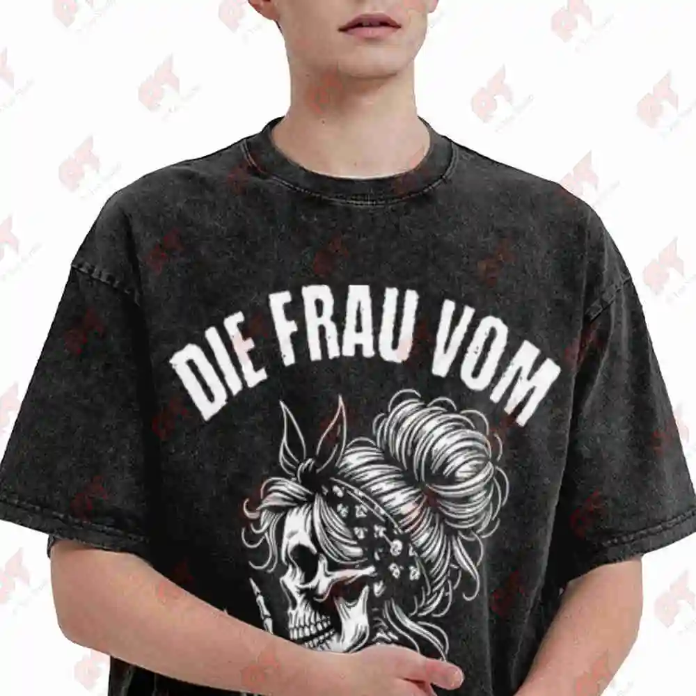 Die Frau Vom Bosen Alten Mann German Vintage Washed Tee Pure Cotton T-Shirt