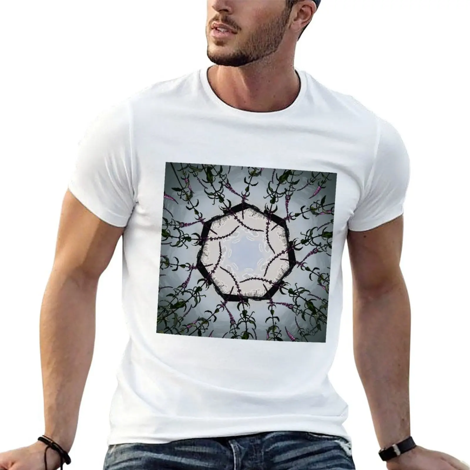 Harbour Blooms, Worldflower 15, Seascape Abstract Digital Art. T-Shirt shirts graphic tees anime clothes t shirt for men