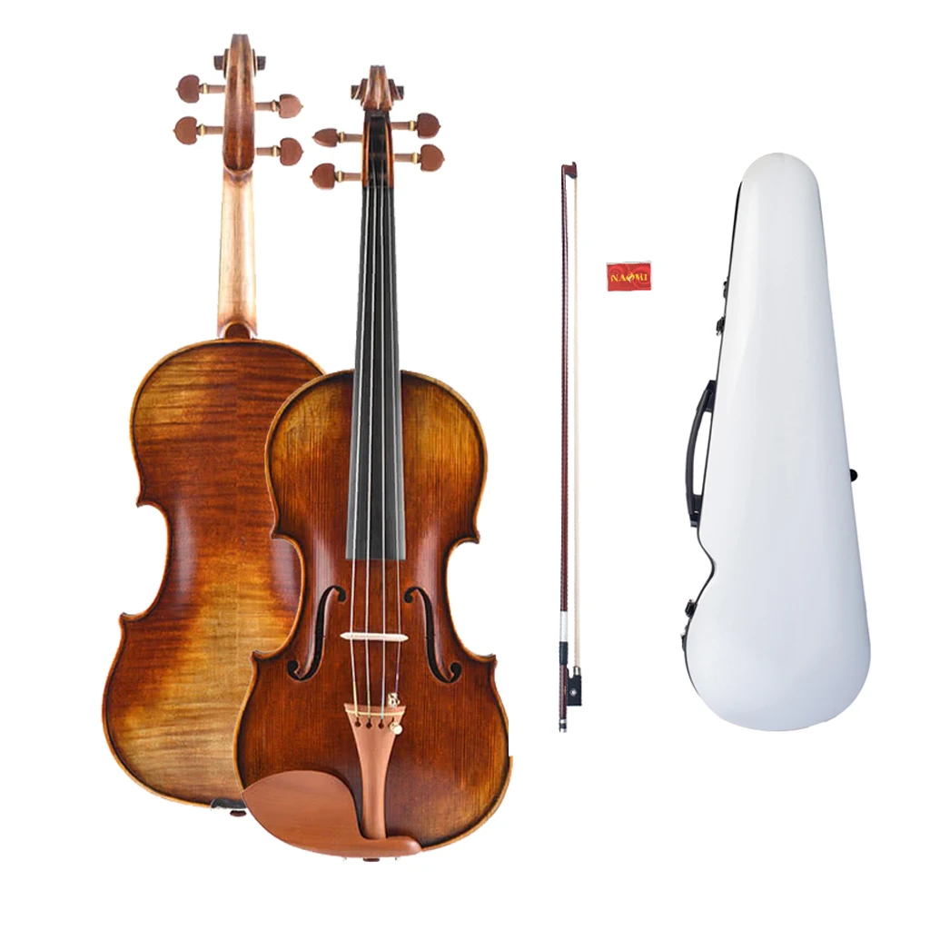 Master Maestro Antonio Stradivari 1716  Handmade Antique 4/4 Violin Concert Fiddle Full Size Violin Fiddle Kit SET