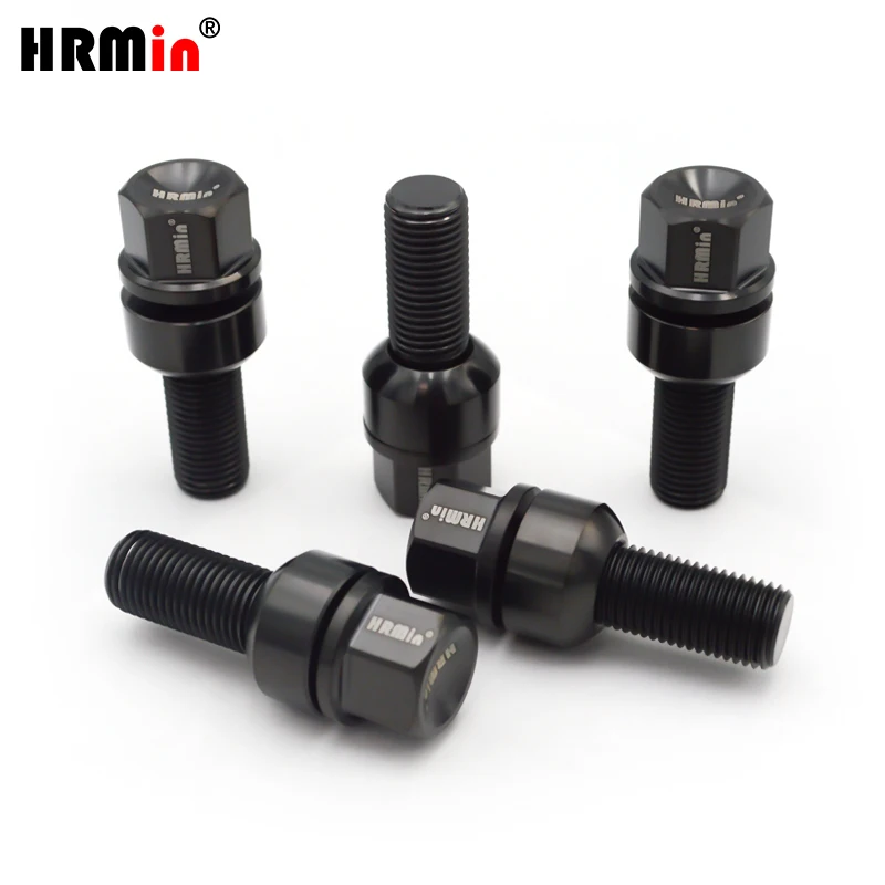 

HRMin Factory high quality 19Hex Gr.5 titanium ball seat free washer titanium bolt wheel bolt M14*1.5*30/35mm for Porsche etc