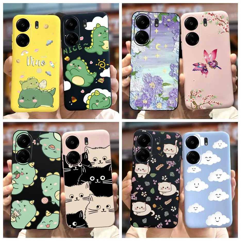 For Xiaomi Poco C65 Case Redmi 13C Popular Candy Painted Cover Soft Silicone TPU Phone Case For Xiaomi Redmi 13C PocoC65 Fundas