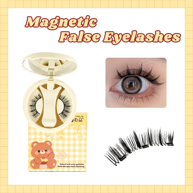Pestañas magnéticas, pestañas postizas, extensión de pestañas sin pegamento, pestañas naturales gruesas, estilo coreano, maquillaje de ojos para principiantes
