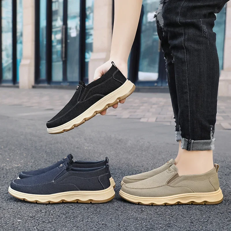 Walking Flats Male Dude Non Slip Soft Moccasins Men Casual Loafers Slip-on Canvas Shoes Breathable Sneaker Sport Sneakers Summer