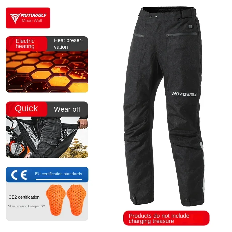 Motowolf Winter Motorcycle Riding Warm , Warm And Cold Resistant Graphene Electric Heat Pants Cargo Pants Men Motocross