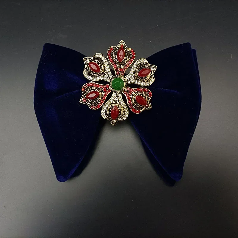 

Vintage Wedding Velvet Tie Original Design Handmade Jewelry Gift Men's Business Banquet Suit Shirt Accessories Collar Flow