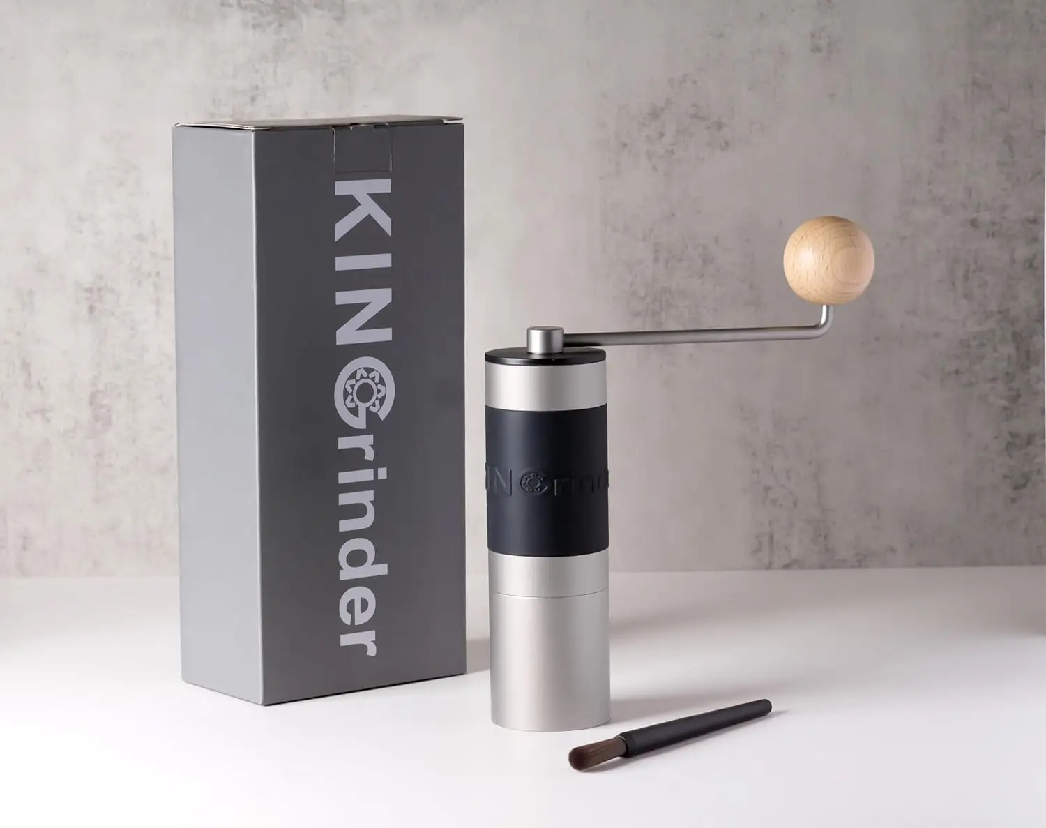 【Sliver】   K2 Manual Hand Coffee Grinder with Straight Handle for French Press, Drip, Espresso with Assembly Consisten