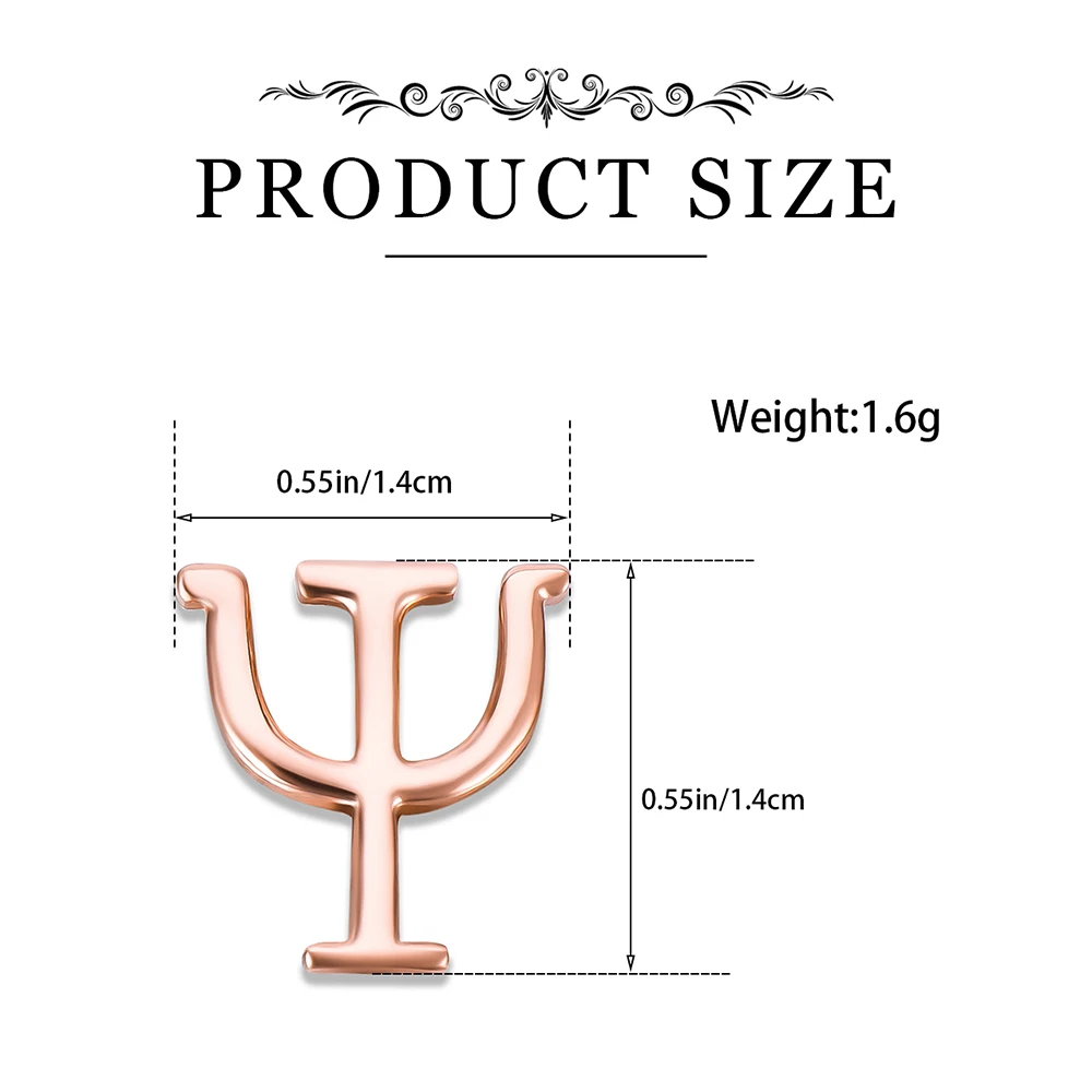 DCARZZ Mini Psi Psychology Brooch Pin Medical Rose Gold Color Jewelry Lapel Backpack Hat Badge Collected for Psychologist