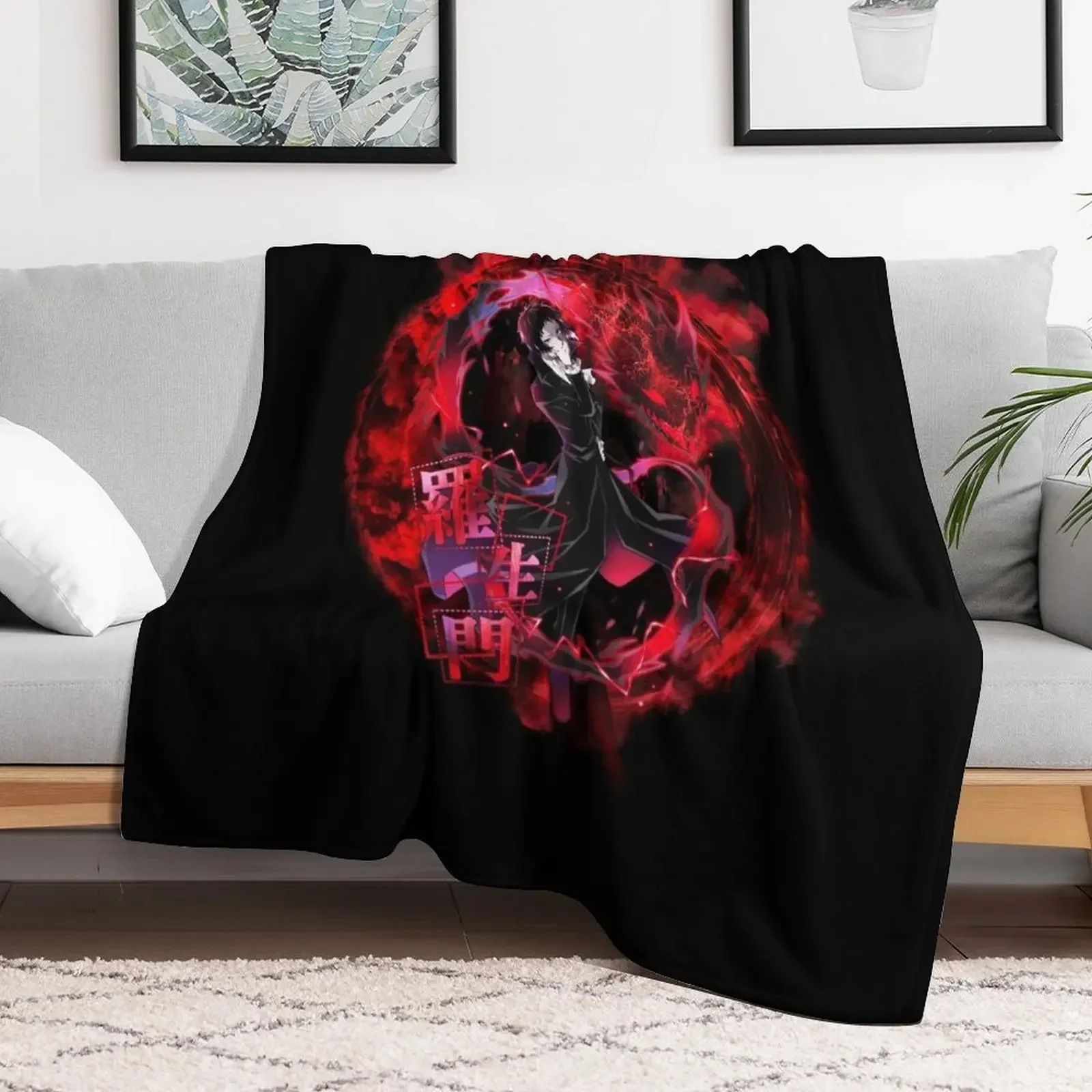 Akutagawa Ryuunosuke red / black Throw Blanket Warm Soft Big Blankets