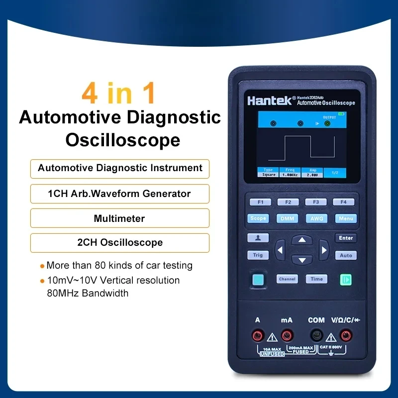 Digital automotive oscilloscope for cars 2D82 AUTO+multimeter+signal source+Automotive Diagnostic 2CH 250MSa/s 80MHz