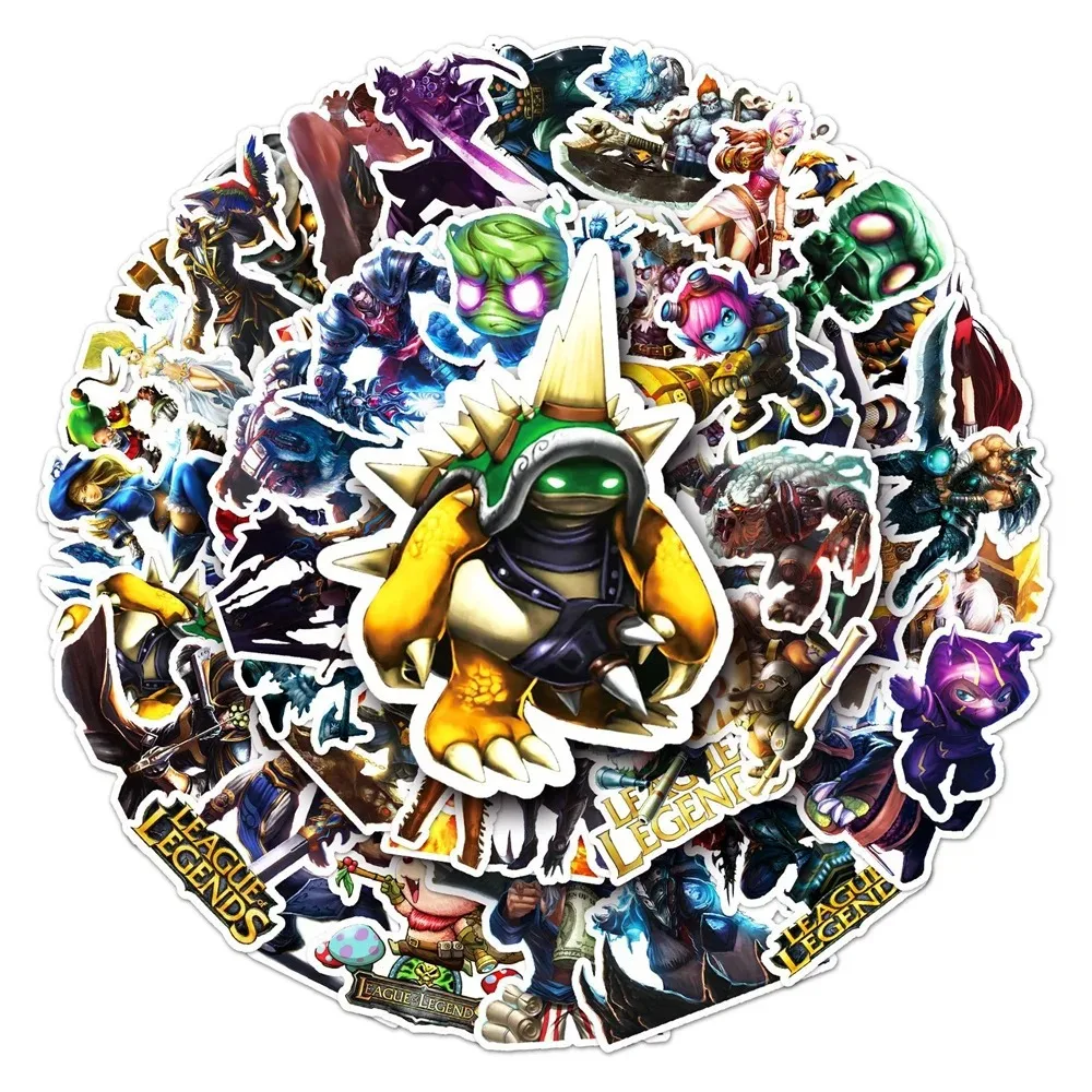 50PCS Cartoon Game League of Legends Anime Creative Graffiti Sticker Bike Skateboard Car Helmet Laptop Computer