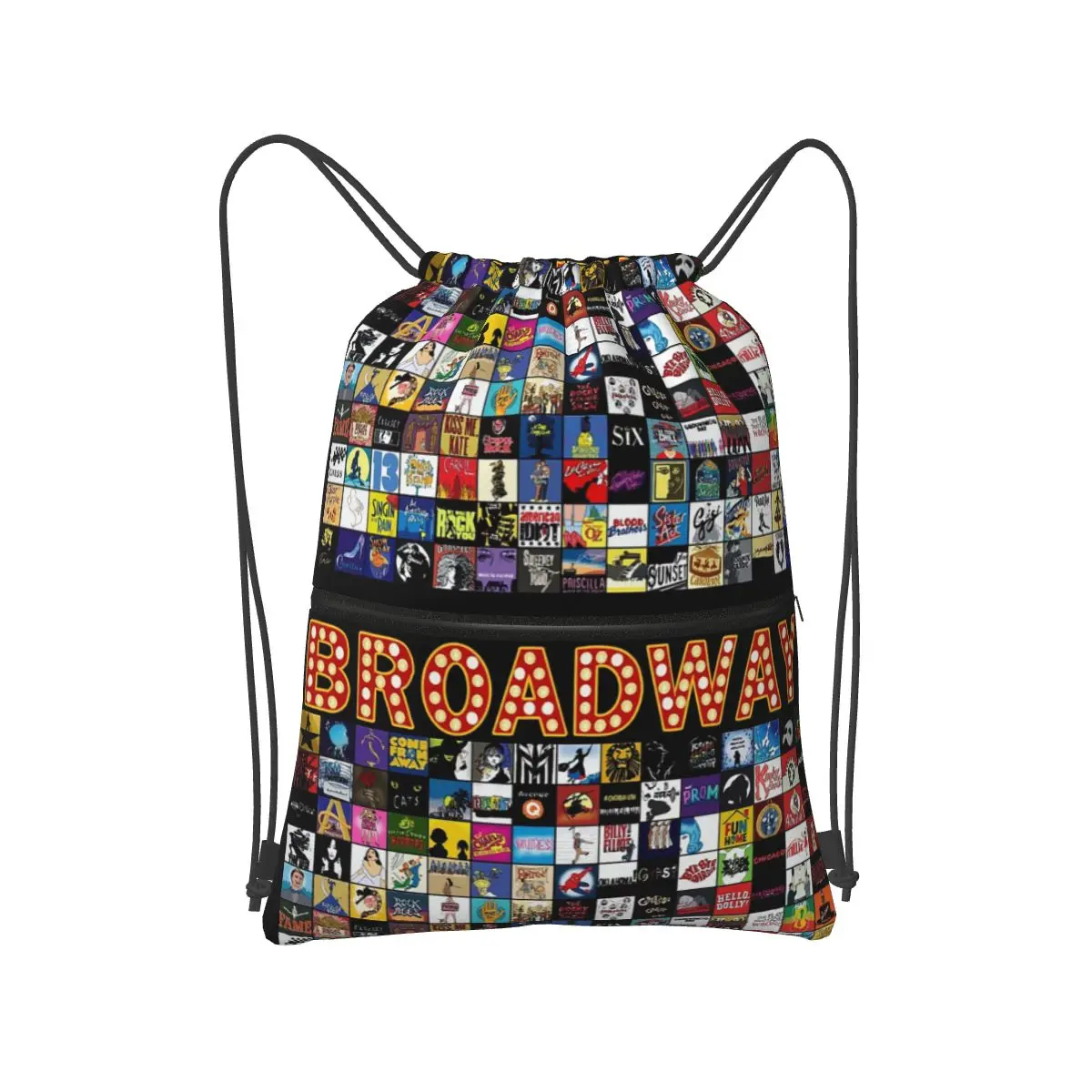 

Логотипы Broadway Musical Theater - нарисованные вручную рюкзаки, модные портативные сумки на шнурке, спортивная сумка, сумки для книг для путешествий студентов