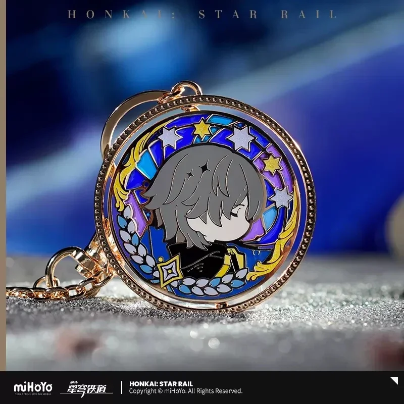 2025 NEW Anime Pendant Keyrings Honkai: Star Rail Trailblazer Metal Keychain Two Sides Collection Desktop Decor Gifts