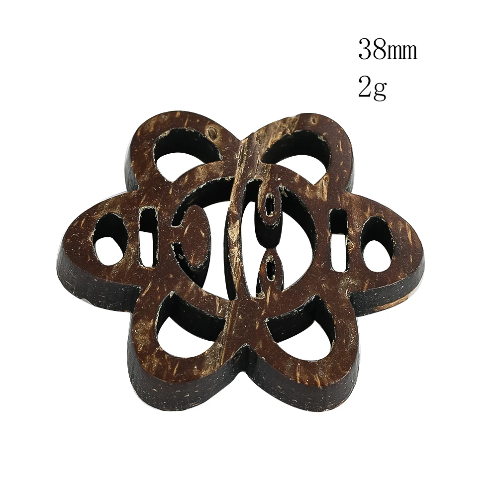 6pcs Retro Special Shaped Coconut Shell Buttons Creative Wooden Flower Frog Horse Flatback Button for Clothes Home Decor Pendant