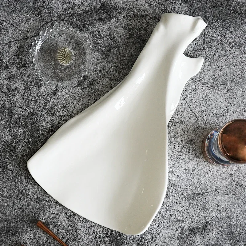 Irregular ceramic shaped plate restaurant artistic conception dish commercial fruit salad bowl cutlery kitchen steak plate