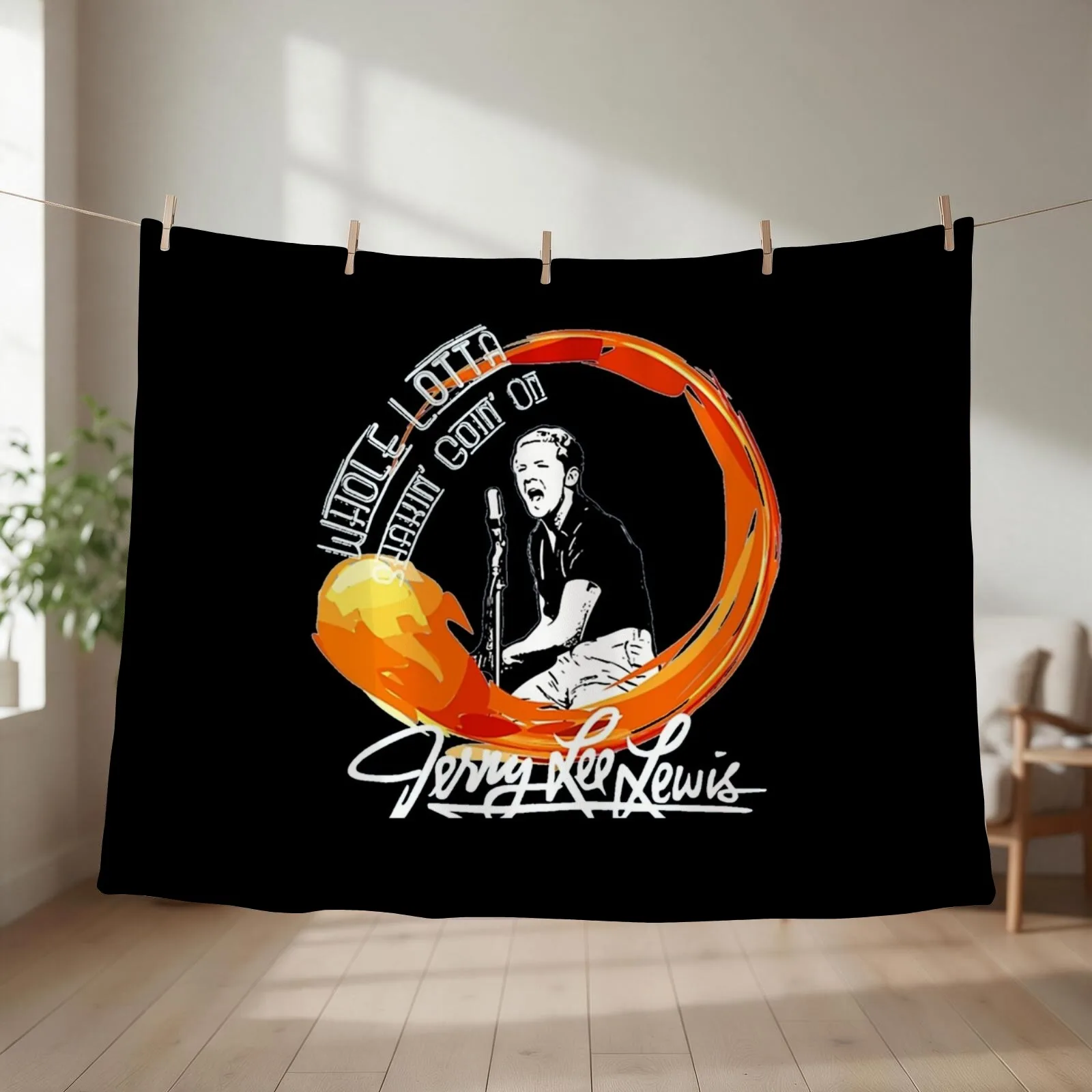 Jerry Lee Lewis Throw Blanket couch cozy soft plush fuzzy picnic outdoor blanket