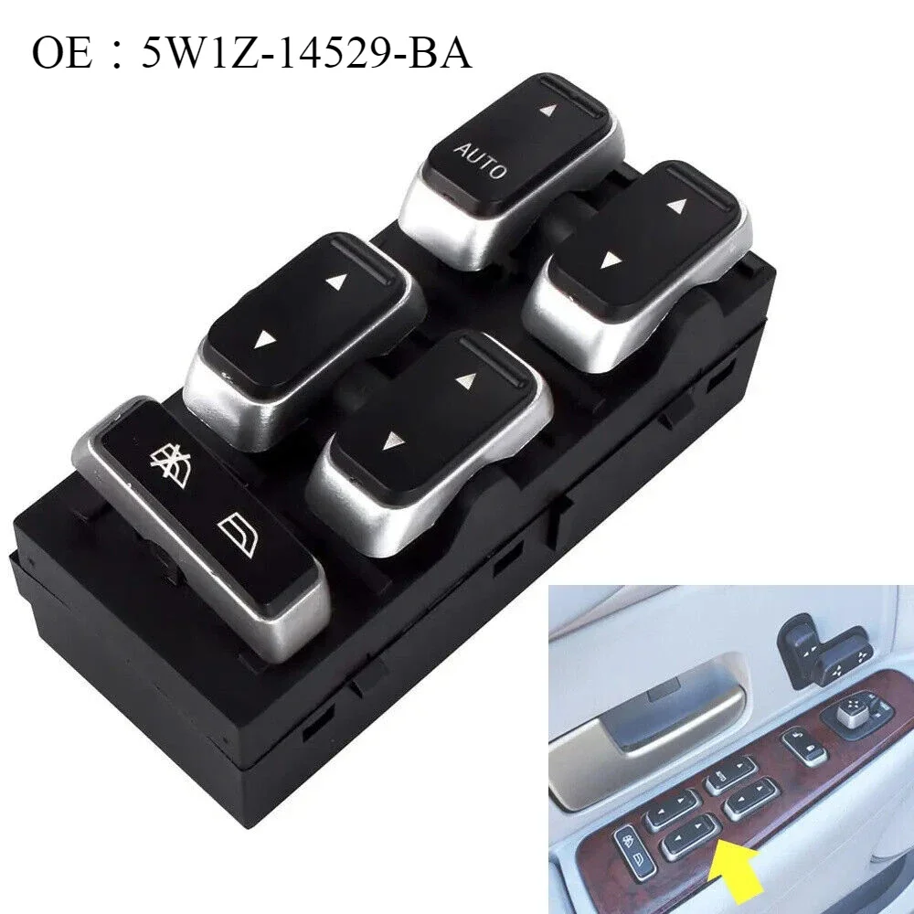 5W1Z-14529-BA Power Window Switch Driver Side Control Button For Ford Lincoln Town Car 2003-2008 11Pins 5W1Z14529BA