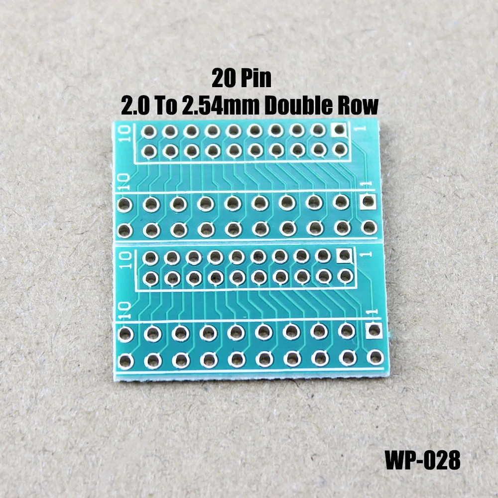 1Pcs  2.0mm To 2.54mm Pitch Transfer Plate Converter  Double Row 20 Pin PCB PCI Adapter Board WP-028