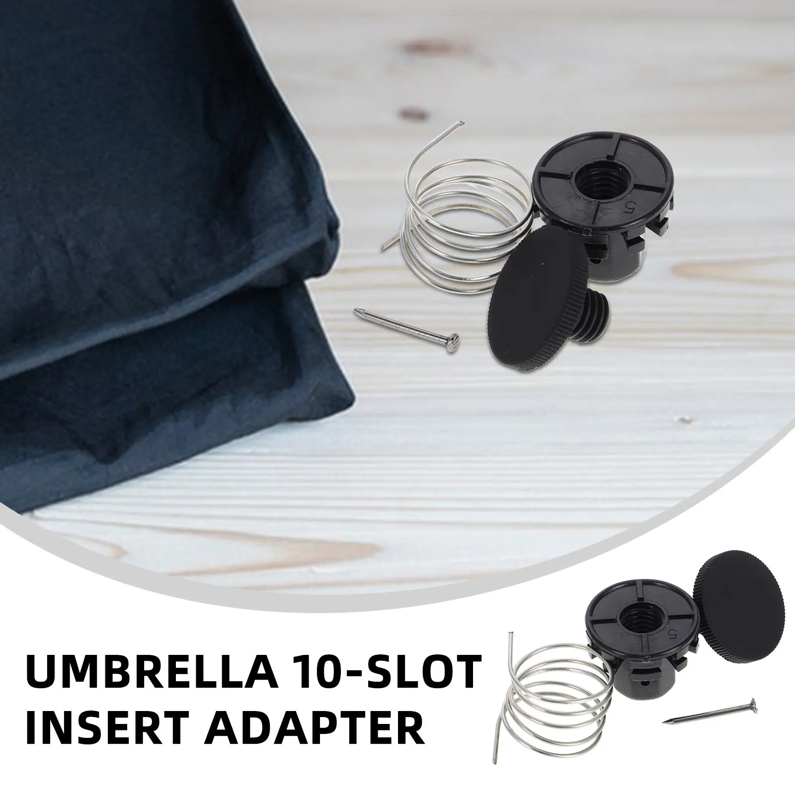 Folding Umbrella Top Head 10-Slot Fixed Insert Adapter Replacement Parts Outdoor Umbrella Repair Kit for Patio Garden Beach Use