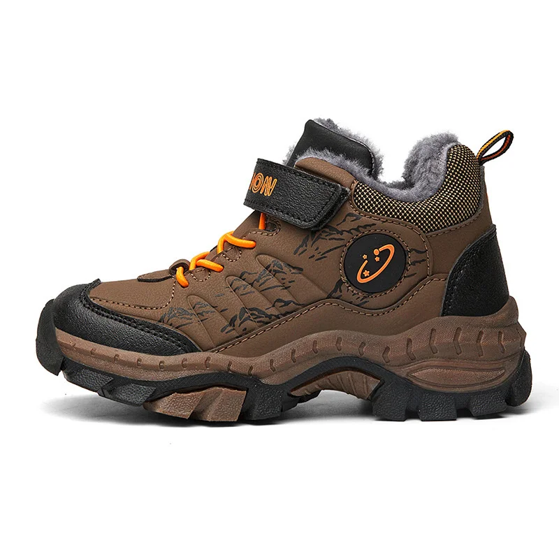 2023 New Winter Camp Boys Mountain Climbing Shoes Fashion Kids Teenage Hook & Loop Children Sport Shoe