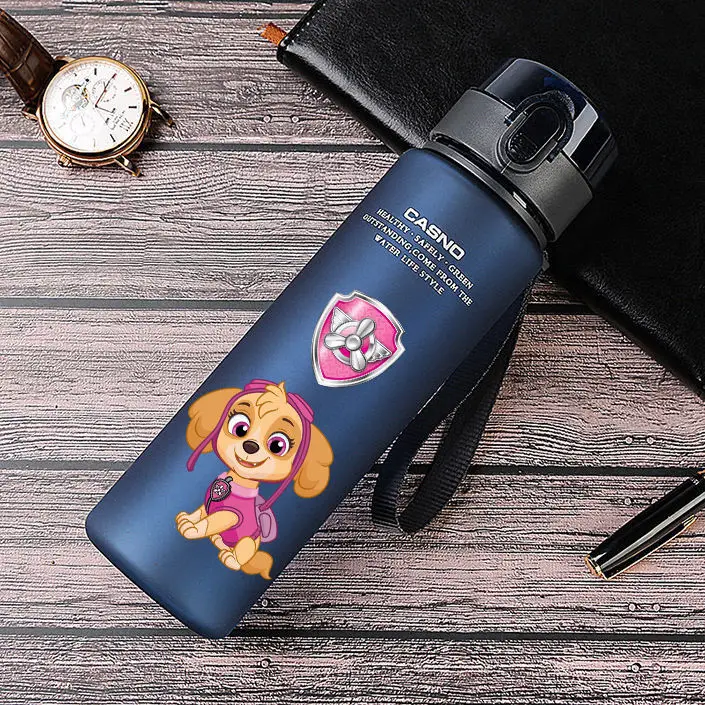 400ml Anime Figure Cartoon Paw Children Sports Patrols Water Bottle Chase Outdoor Plastic Portable Water Cup Boys Girls Gift