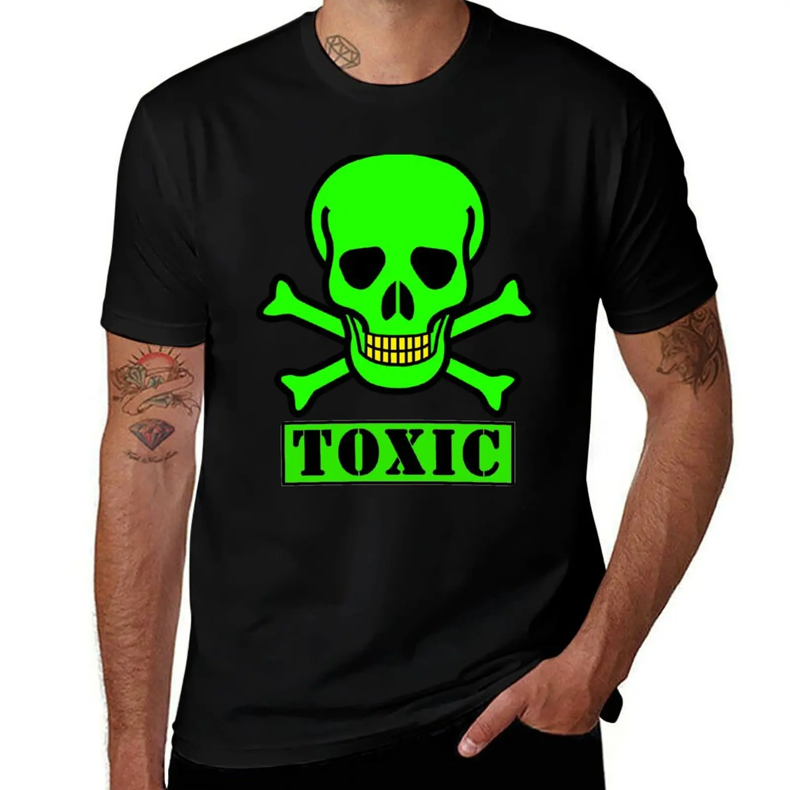 Toxic Green Skull (Neon) T-Shirt Outdoor Sports Short Sleeve Top T-Shirt