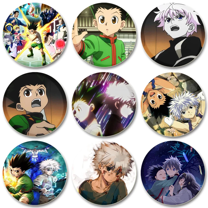 32/44/58MM Anime Hunter X Hunter Pins Tinplate Badge DIY Custom Cartoon Brooch Pin for Fans Collection Gifts Decorative Clothes