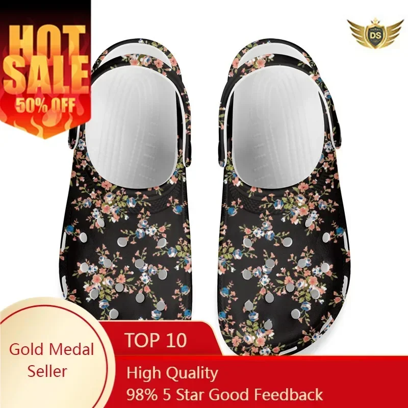 

Men Sandals Summer Womens Hole Shoes Clogs Male EVA Slippers Comfortable Garden Beach Blooming Daisy Print