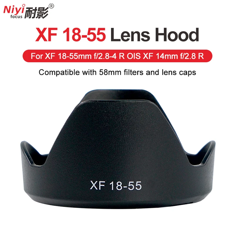 XF 18-55 Camera Lens Hood for Fuji XF zoom 18-55mm f2.8-4 R OIS XF 14mm f/2.8 14 2.8 R Lens Plastic Shadow Hood Lens Hood