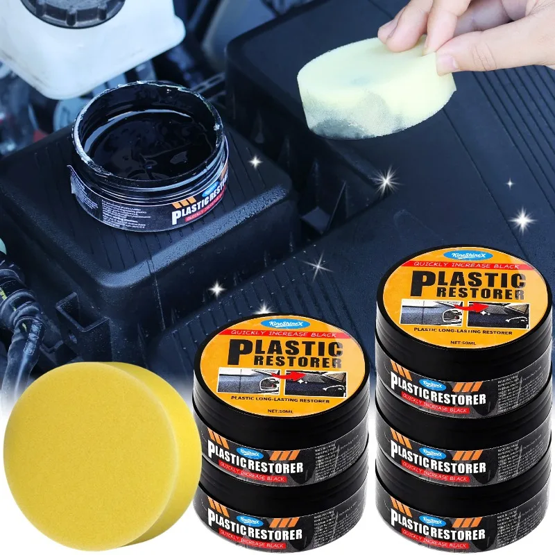 

50 г автомобильный восстановитель пластика, автомобильная внутренняя кожаная панель, обновление воскового покрытия, агент для авто-лака, ремонтное покрытие назад к черному блеску