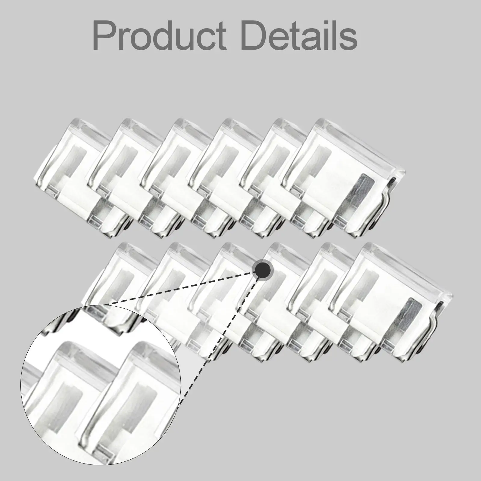 12 قطعة مشبك أمان النافذة أبازيم قوية 0.7 × 1 بوصة ملحق سهل التركيب متعدد الأغراض خفيف الوزن بانت الساق مكافحة السحب كليب #5