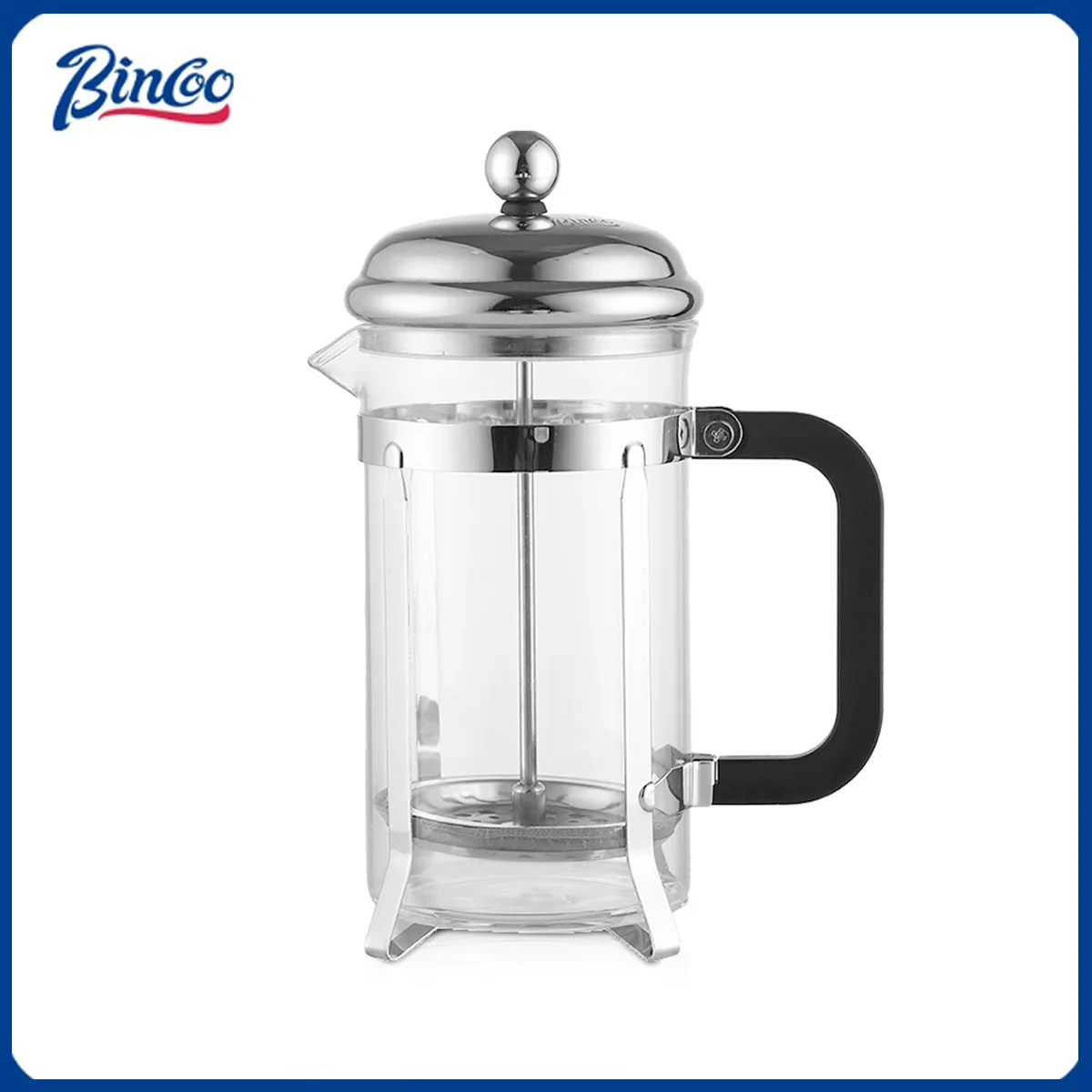

Bincoo 350ml 600ml French Press Coffee Pot with Filter Stainless Steel Coffee Maker Heat Resistant Borosilicate Glass Coffee Pot