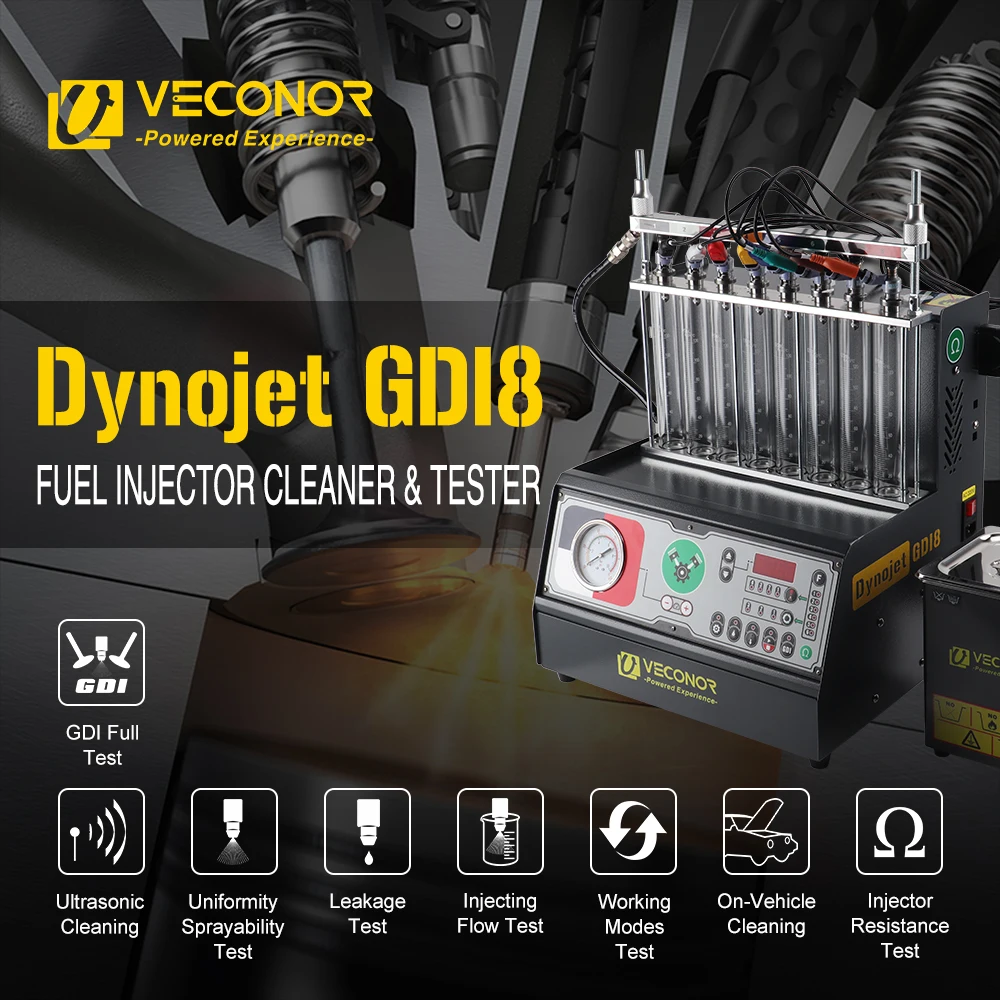 8 Cylinders GDI PFI EFI Fuel Injector Cleaner Tester Machine Fuel Injector