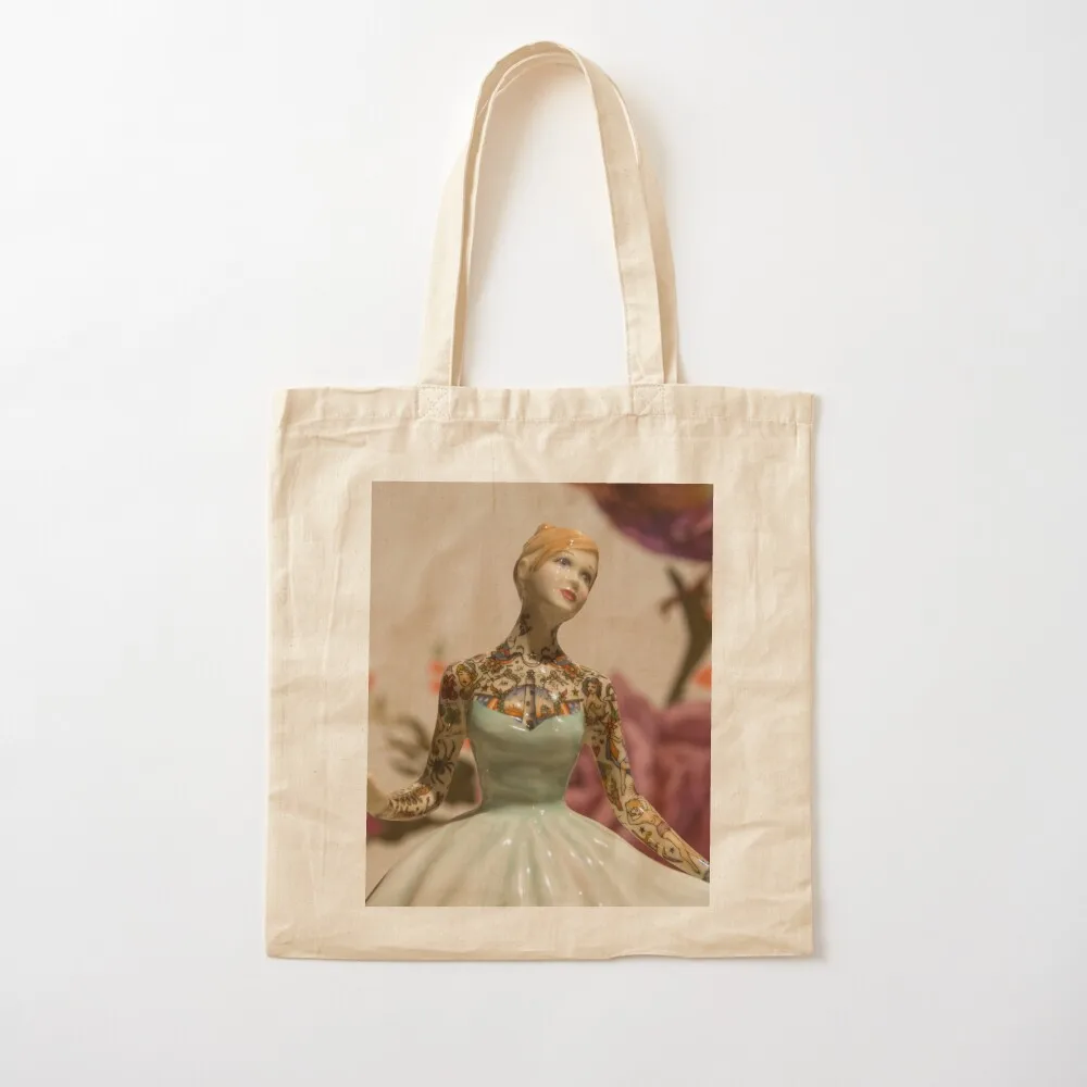 Tattooed Lady by Jessica Harrison at Banksy's Dismaland Tote Bag Eco bag reusable shopping bags Shopper bag Handbags