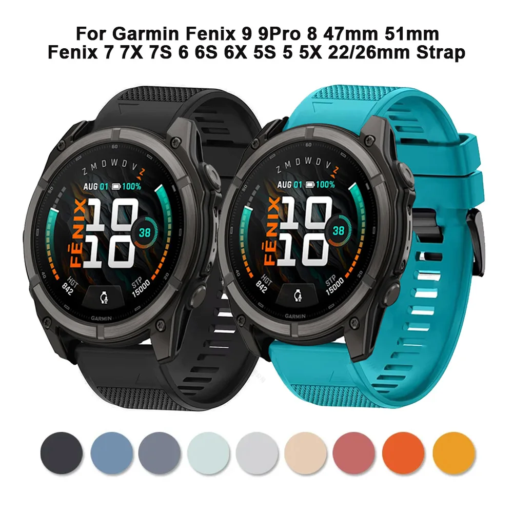 Garmin Silicone Strap For Garmin Fenix 8 9 9Pro/Epix-Pro 51mm 47mm 43mm 7x 6x 5x/Enduro 3 2 QuickFit Release Strap Wristbands Bracelet - Aliexpress Deal