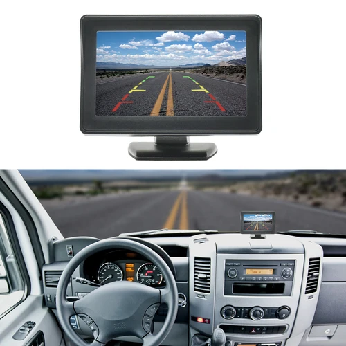 Imagen 2 del producto Luz de freno de cámara de visión trasera de coche Monitor de 4,3 pulgadas para mercedes-benz Sprinter W906 | Volkswagen Crafter Caravelle T5/T6