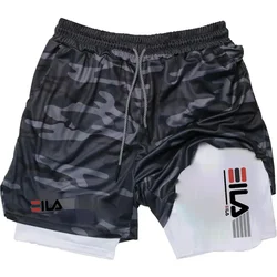 Men Running Shorts 2 In 1 Double-deck Sport Shorts Sportswear Gym Fitness Short Pants Training Jogging Bottom Men's Clothing